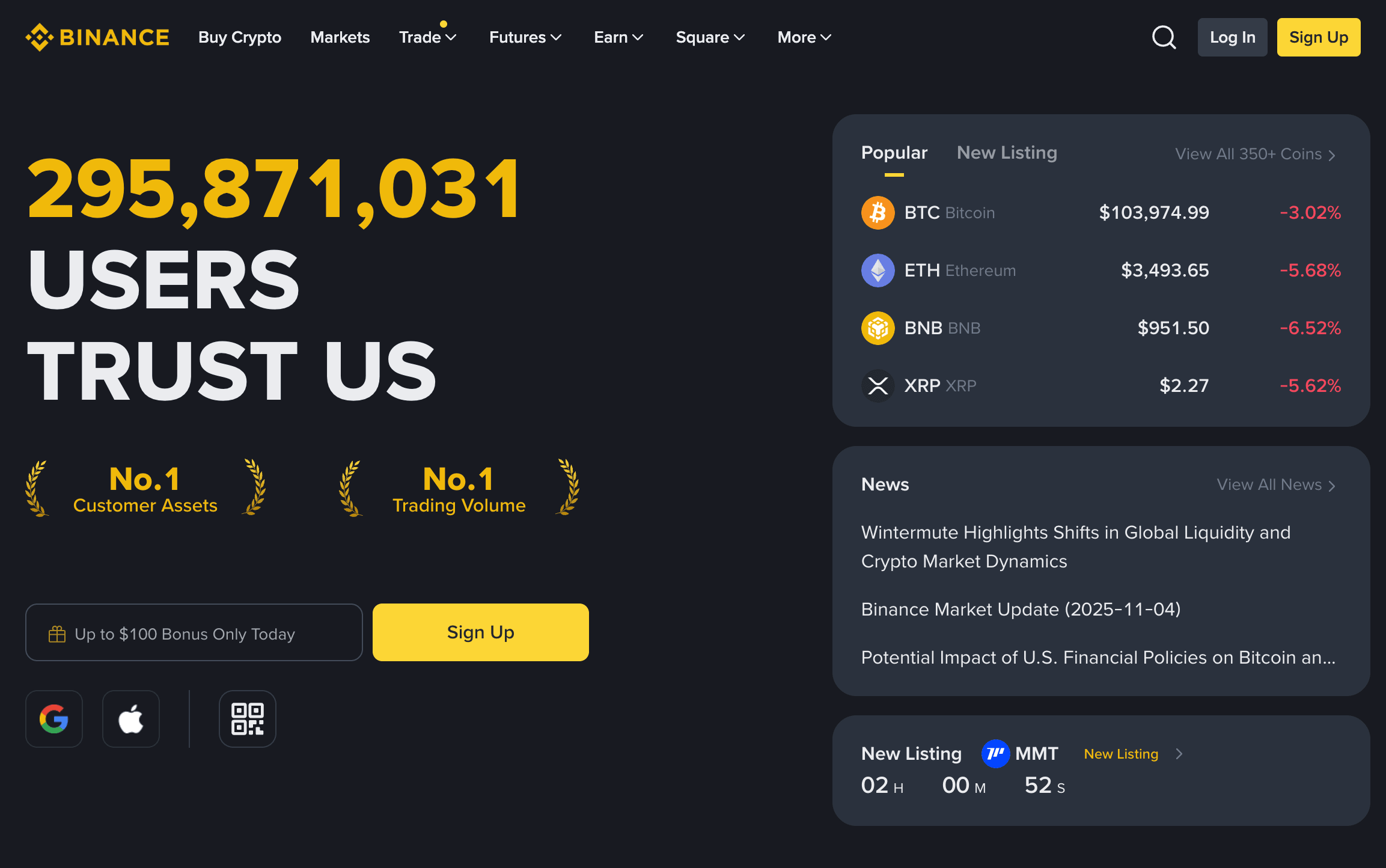 Binance cryptocurrency exchange