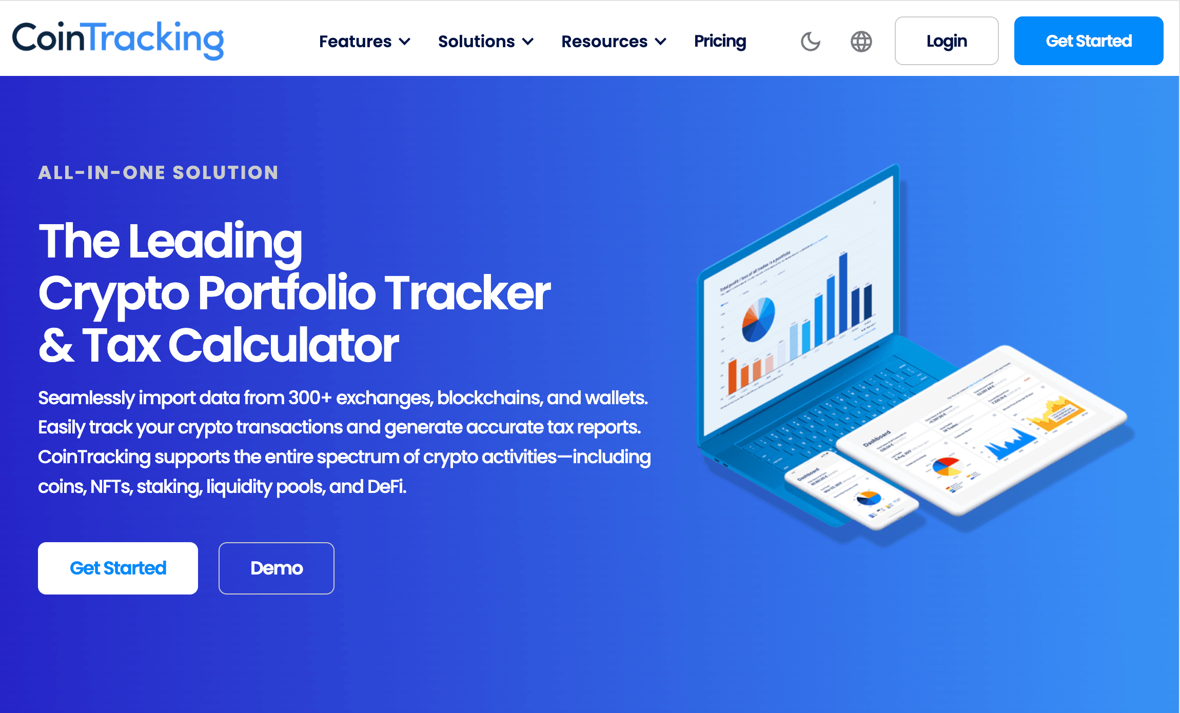 CoinTracking portfolio tracker and tax software