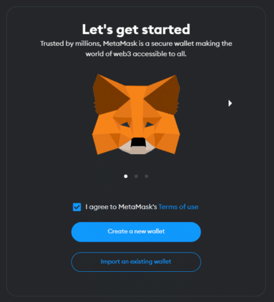 Create a new MetaMask wallet