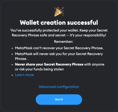 Install MetaMask step 6
