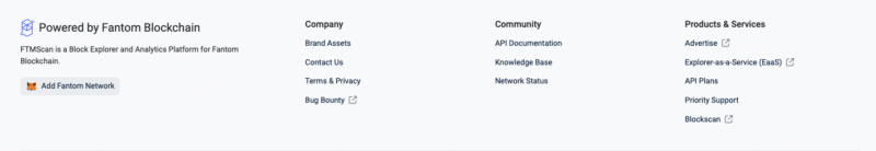 Add Fantom Network button