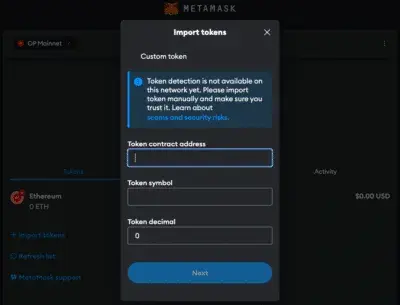 Optimism to MetaMask