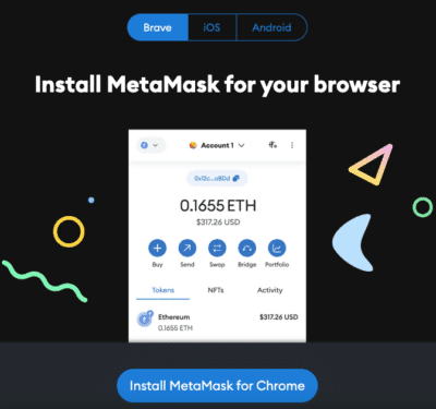Install MetaMask step 1