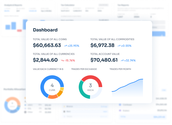 CoinTracking tax report dashboard