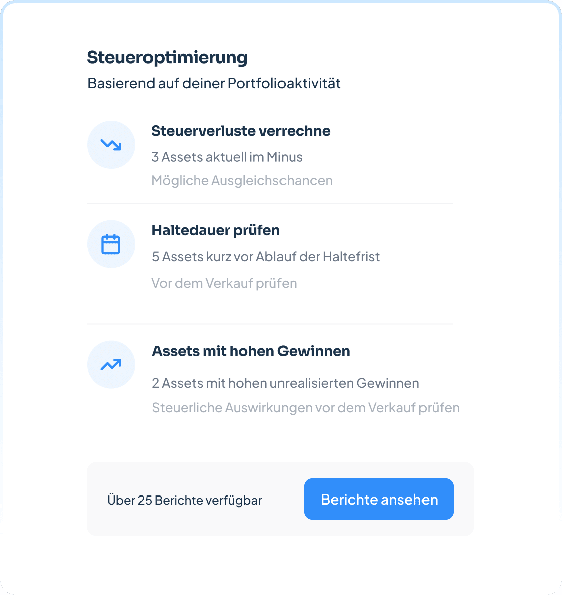 Optimierter Krypto-Steuerreport