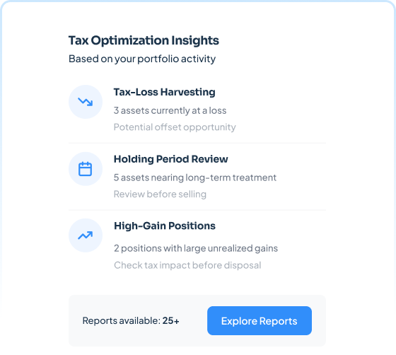 Optimized Crypto Tax Report