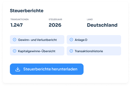 CoinTracking Steuerbericht mit steuerpflichtigen Gewinnen, Einkünften und weiteren Zahlungen