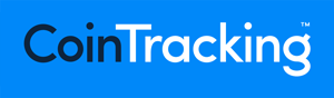 CoinTracking horizontal logo on blue background